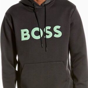 NWT Signature Hugo Boss Mens Hoodie Phantom Grey Interlock Fabric XL